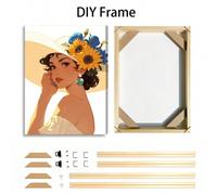 Shein 1 pieza Kit de marco de madera DIY, barras de madera de gran tamaño para lienzos, marco para carteles, pintura al óleo, arte de pared, fotos para deco