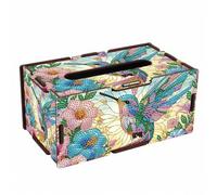 Shein 1 pieza Kit de Pintura de Diamantes para Caja de Pañuelos, Kit de Hechura de Arte de Mosaico Parcial Forma Especial Hecho a Mano para Almacenamiento d
