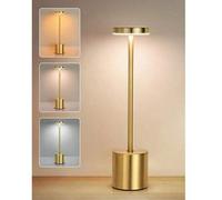 Shein 1 pieza Lámpara de escritorio LED inalámbrica portátil, regulable de 3 colores, brillo ajustable, luz nocturna con control táctil recargable, adecuada