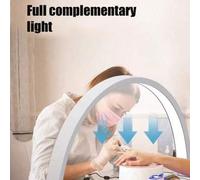 Shein 1 pieza Lámpara de mesa de luz de relleno para uñas blanca sin reflejos, lámpara de mesa de luz de relleno de aspecto completo, adecuada para tiendas