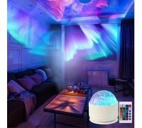 Shein 1 pieza Lámpara de proyección de atmósfera con olas de luces del norte LED, 16 colores, alimentada por USB, proyector de cielo estrellado y galaxia, p