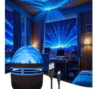 Shein 1 pieza Lámpara de proyección de onda Aurora 2 en 1, Proyector de cielo estrellado Aurora, Alimentado por USB, Luz nocturna para dormitorio, Lámpara d