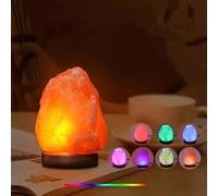 Shein 1 pieza Lámpara de sal del Himalaya, Lámpara de sal de cristal LED, Luz nocturna con alimentación USB, Luz nocturna para guardería, Luz de ayuda para