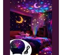 Shein 1 pieza Lámpara proyector de galaxia LED, con múltiples modos de color, última proyección de estrellas y luna, 8 efectos de cielo estrellado y luz de