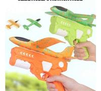 Shein 1 pieza Lanzador de avión de espuma para exteriores, juguete lanzador de dardos de espuma, accionado manualmente, pistola lanzadora de aviones para ni
