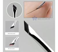 Shein 1 pieza Lápiz delineador de ojos con punta de cuchilla mejorada, Pincel plano de ángulo ultra delgado para cejas, Pincel de colocación y Pincel de pre