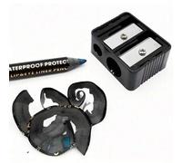 Shein 1 pieza Lápiz delineador de ojos y cejas de doble punta y pincel de maquillaje con sacapuntas, herramienta de enrollado doble, organizador de lápices