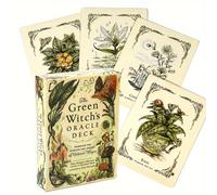 Shein 1 pieza - Las Cartas del Oráculo de la Bruja Verde encarnan la sabiduría y la perspicacia de la magia natural. La serie de cartas de tarot de la Bruja