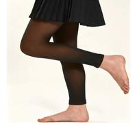 Shein 1 pieza Leggings ajustados de niña con forro de lana polar, engrosados y cálidos, efecto piel translúcida, adecuados para clima frío, escuela y uso di
