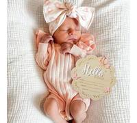 Shein 1 pieza Letra de madera 3D "Hola mundo" en forma de mariposa, decoración del nombre del bebé, suministros para el bautizo de infantes