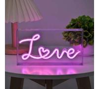 Shein 1 pieza Letras de luz de neón "LOVE" Palabras luminosas Tablero acrílico Luces Tablero de fondo Luz de ambiente para fiesta de boda Luz de neón multif