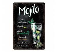 Shein 1 Pieza Letrero de metal vintage de estilo Cocktail, Cartel de pared retro de Mojito, Martini, Margarita para bar, pub, club, restaurante y cocina, de