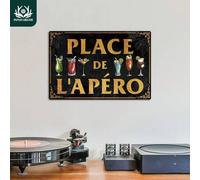 Shein 1 pieza Letrero de metal vintage francés Putuo Decor, La Priere De L'aperot, decoración de pared para el hogar, granja, bar, pub, club, cueva de hombr