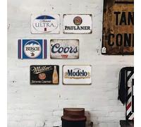 Shein 1 pieza Letrero de metal vintage, Letrero de cerveza, Placa de pared retro, Decoración de pared para cueva de hombre, bar, club, pub, hogar, patio tra
