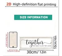 Shein 1 pieza Letrero de pared de madera con estilo vintage de granja "Ellos construyeron su propia vida que amaban" - 16" X 6", Placa con cita inspiradora,