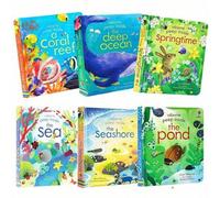 Shein 1 PIEZA Libro con solapas "Mira dentro de la orilla del mar | Océano profundo | Arrecife de coral | Estanque | Mar | Primavera" - Libro interactivo ed