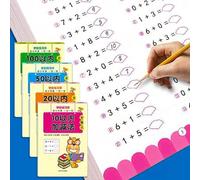 Shein 1 pieza Libro de ejercicios de niños de 10 a 100 con sumas y restas, libro de problemas matemáticos descompuestos y compuestos, tarjetas de preguntas