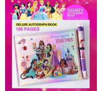 Shein 1 PIEZA Libro de firma de lujo con licencia oficial de Disney Princess con bolígrafo, 100 páginas, coleccionable de autógrafos brillantes para fiestas