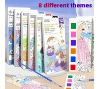 Shein 1 pieza Libro de pintura de notas en acuarela, libro para colorear, libro de dibujo, cuaderno de práctica de dibujo educativo, libro de pintura para a