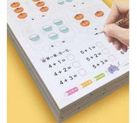 Shein 1 pieza Libro de práctica de matemáticas, 80 páginas, ejercicios de suma y resta dentro de 10/20/50/100, cuaderno de trabajo de matemáticas para niños