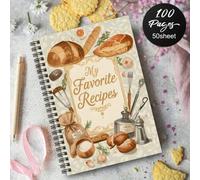 Shein 1 pieza Libro de recetas con espiral A5, 50 hojas/100 páginas, adecuado para entusiastas de la cocina - Planificador de comidas de 100 páginas y organ