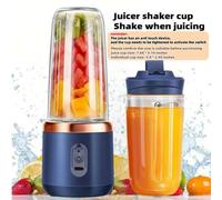 Shein 1 pieza Licuadora eléctrica inalámbrica y portátil de 400ml, vaso licuador, Shakesphere, cargador USB tipo C, Mini licuadora multifuncional (con 6 hoj