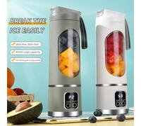 Shein 1 pieza Licuadora portátil inalámbrica de 450ml, máquina eléctrica para hacer jugos, licuadora mini recargable por USB con 12 cuchillas y vaso doble,