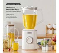 Shein 1 pieza Licuadora silenciosa de 300W, procesador de alimentos y exprimidor, equipado con vaso de vidrio de 1.5L, vaso de plástico y taza moledora, con