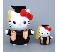 Shein 1 pieza Lindo colgante de peluche de Hello Kitty para la temporada de graduación, muñeca de peluche de gato KT con toga de graduación y birrete doctor