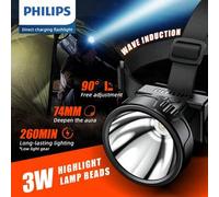 Shein 1 pieza Linterna frontal portátil, Linterna LED recargable, Luz de trabajo para exteriores, Lámpara minera ultra brillante Luz para pesca, Camping, Co