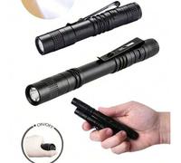 Shein 1 pieza Linterna LED, linterna portátil impermeable de luz potente con clip, linterna portátil multifuncional tipo bolígrafo para acampada, exterior,