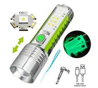 Shein 1 pieza Linterna multifuncional portátil EDC con imán, luz UV para acampar, foco potente de largo alcance, linterna LED con batería incorporada para u