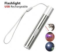 Shein 1 pieza Linterna portátil 3 en 1, Linterna UV de alta potencia, Lámpara infrarroja mini, Recargable por USB, Detector multifunción, Regalo, Mascotas,