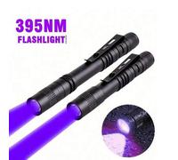 Shein 1 pieza Linterna UV de 395nm, lámpara portátil con forma de bolígrafo para detección de fugas, detección de orina de mascotas, inspección de hoteles,