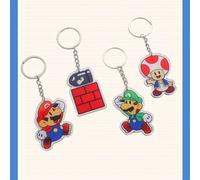 Shein 1 pieza Llavero acrílico de Super Mario, película de anime, dibujos animados de Super Mario, colgador de mochila escolar de Mario, colgador de bolso d