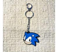 Shein 1 pieza Llavero colgante de PVC azul con diseño de anime de dibujos animados de Sonic, adorno para bolso y mochila, regalo adecuado para fans de juego