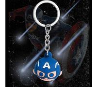 Shein 1 Pieza Llavero con bola de Capitán América con licencia oficial de Marvel, llavero creativo y lindo de PVC, encanto de llave de superhéroe, decoració