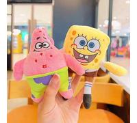 Shein 1 pieza Llavero con colgante de mochila del muñeco de Spongebob Squarepants de Hawái, regalo de anime