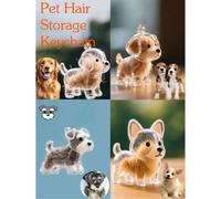 Shein 1 pieza Llavero con diseño de raza de mascota y almacenamiento de pelo, llavero para recuerdo de raza de perro, colgante conmemorativo multifuncional