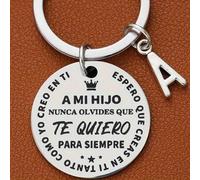 Shein 1 pieza Llavero creativo de acero inoxidable español para mi hijo/hijastro, ideas de regalo para volver a la escuela, graduación, cumpleaños, accesori