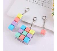 Shein 1 pieza Llavero de alivio de estrés con 4 teclas de color macaron, para presionar con los dedos