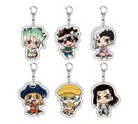 Shein 1 pieza Llavero de anime Dr. Stone/Pinza nasal linda/Figura de Senku Ishigami/Alta calidad/Decoración colgante para mochila/Mini regalo/Mercancía de a