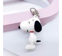 Shein 1 pieza Llavero de coche con diseño de Snoopy y Charlie, lindo adorno para bolso, pegatina adhesiva, pequeño regalo, colgante de bolso, adecuado para