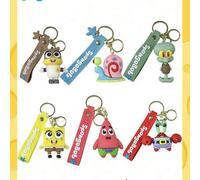 Shein 1 pieza Llavero de dibujos animados de Bob Esponja, Patricio, Calamardo, de goma suave, pareja linda, bolsas, colgantes DIY, decoraciones, regalos de