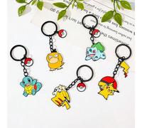 Shein 1 pieza Llavero de dibujos animados de Pokémon, con un encantador Pikachu y una Poké Ball de Squirtle de aleación decorativa, adecuado para uso diario