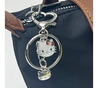 Shein 1 pieza Llavero de Hello Kitty, lindo llavero de metal con gato, colgante para mochila, recuerdo de fiesta