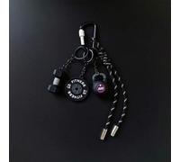 Shein 1 pieza Llavero de la serie de fitness, llavero de cuerda hecho a mano de colores, nuevo accesorio de moda para bolso, llavero con forma de mancuerna,