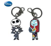 Shein 1 PIEZA Llavero de metal con diseño de Jack y Sally de "El Extraño Mundo de Jack" con licencia oficial de Disney, accesorio para bolsos, regalo para S