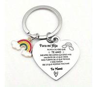 Shein 1 pieza Llavero de metal con forma de corazón, un regalo para mi hija, regalo del Día de la Madre