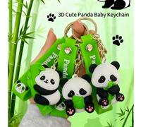 Shein 1 pieza Llavero de panda 3D lindo, llavero de animal creativo para mochila, cartera, accesorios de bolso